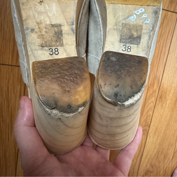 Free People Suede Clogs Mules Nude size 38/7.5 - Picture 5 of 7